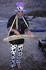 Our webmaster at work on the beaches of the Colorado River above Lake Powell